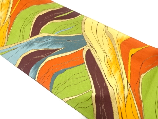 山並模様織り出し　袋帯